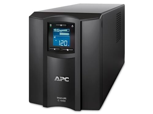 APC 1000VA Smart UPS with Smart SMC1000C Sinewave UPS Battery 120V Power Supply