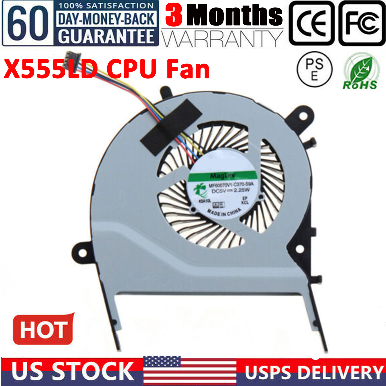 NEW CPU COOLING FAN FOR ASUS X555LD R557L X555 X555L X555LJ X555LN X555LA COOLER