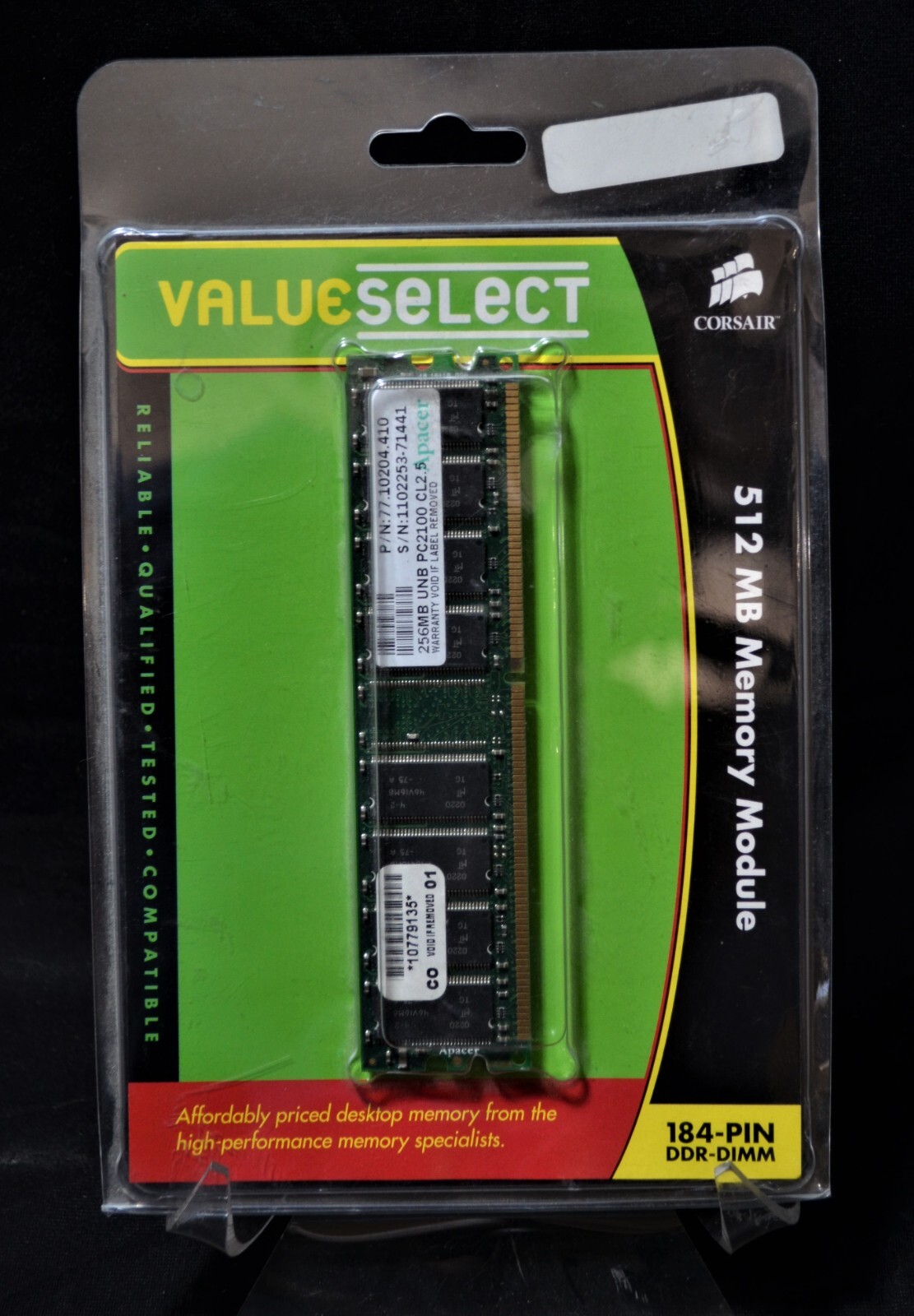 NEW Corsair Value Select 512 MB Memory Module 184 PIN DDR-DIMM