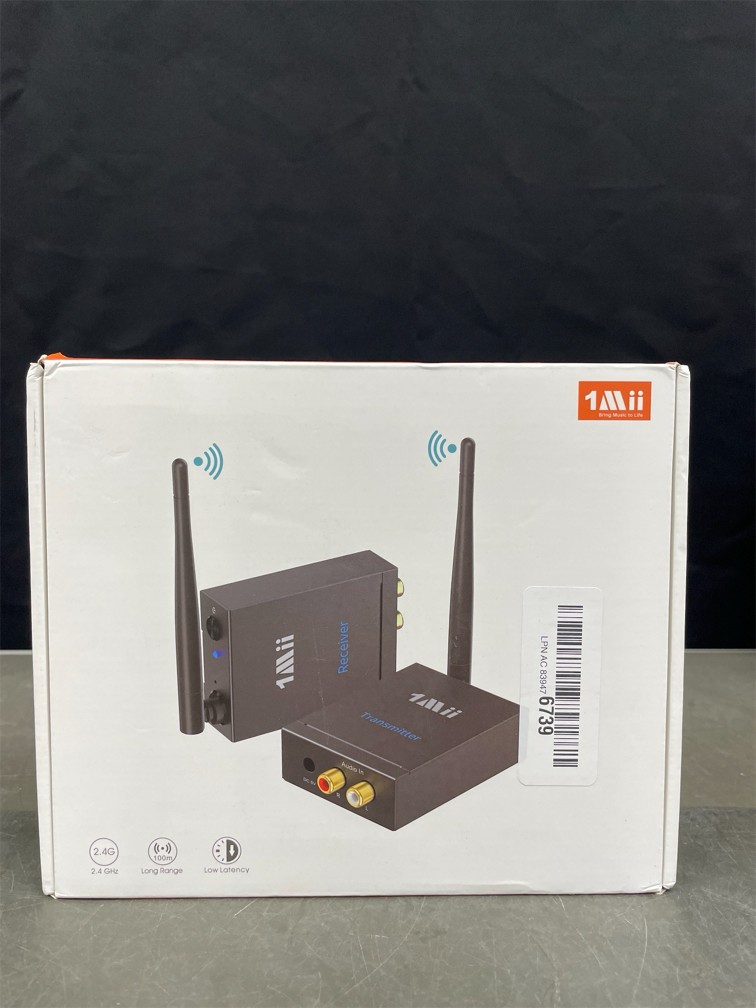 1Mii 2.4Ghz (1 TX + 1 RX) Wireless Audio Transmitter Receiver for TV, 320ft Long