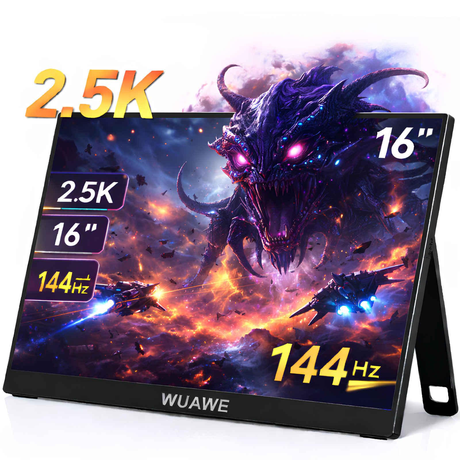 16 Inch 2.5K 144Hz Portable Gaming Monitor WUAWE 16:10 IPS FreeSync Pro 3ms