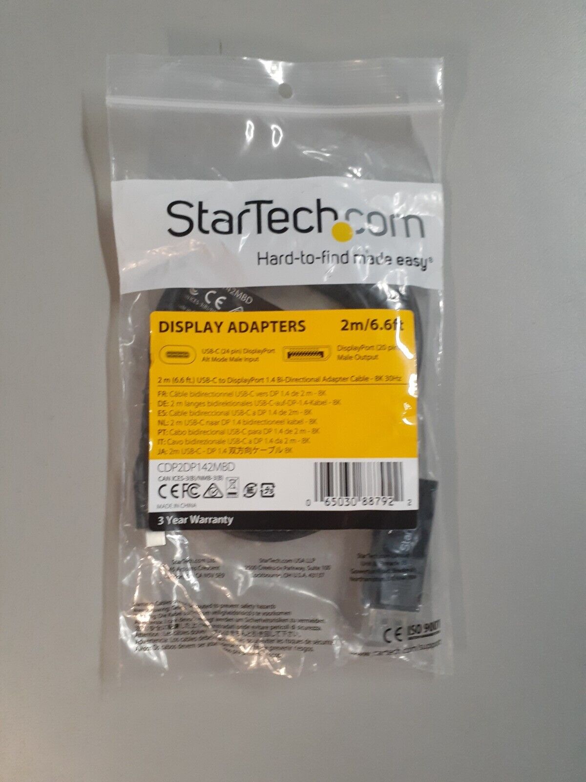 StarTech.com USB-C to DisplayPort Cable- Bi-Directional CDP2DP142MBD    (CT)