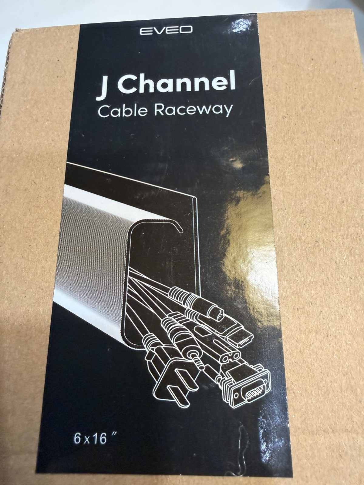 Cable Management  64"J Channel 4 x 16” Cover Cable Raceway White NEW EVEO