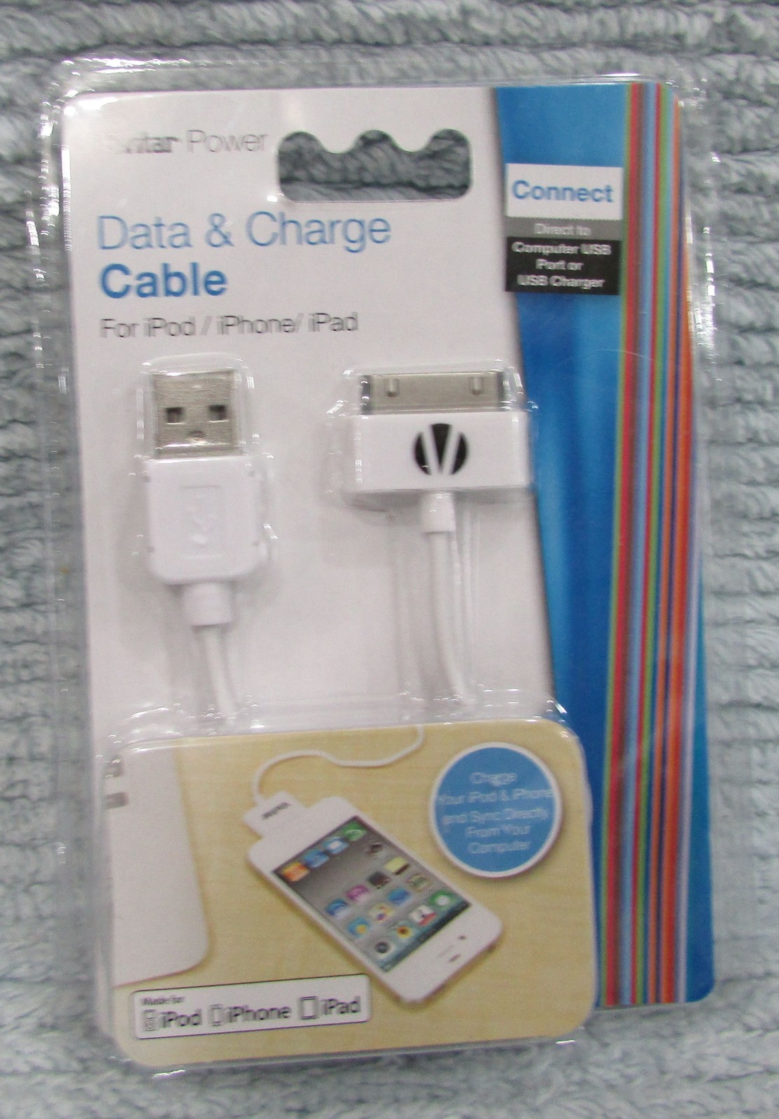 New 2012 Vivitar Power Data Charge Cable for iPod iPhone iPad USB Sync FREE S/H