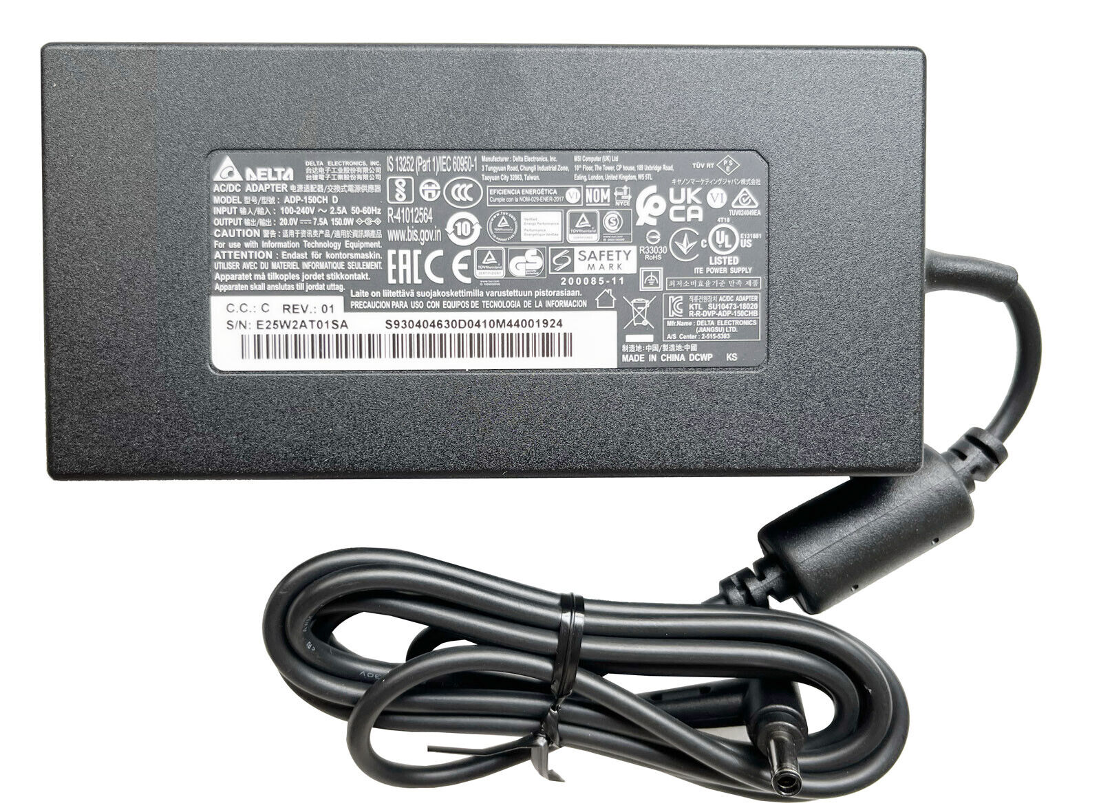 DELTA 20V 7.5A 150W Charger AC Adapter Charger For Msi Gf-66 11400 GF 75 10sc