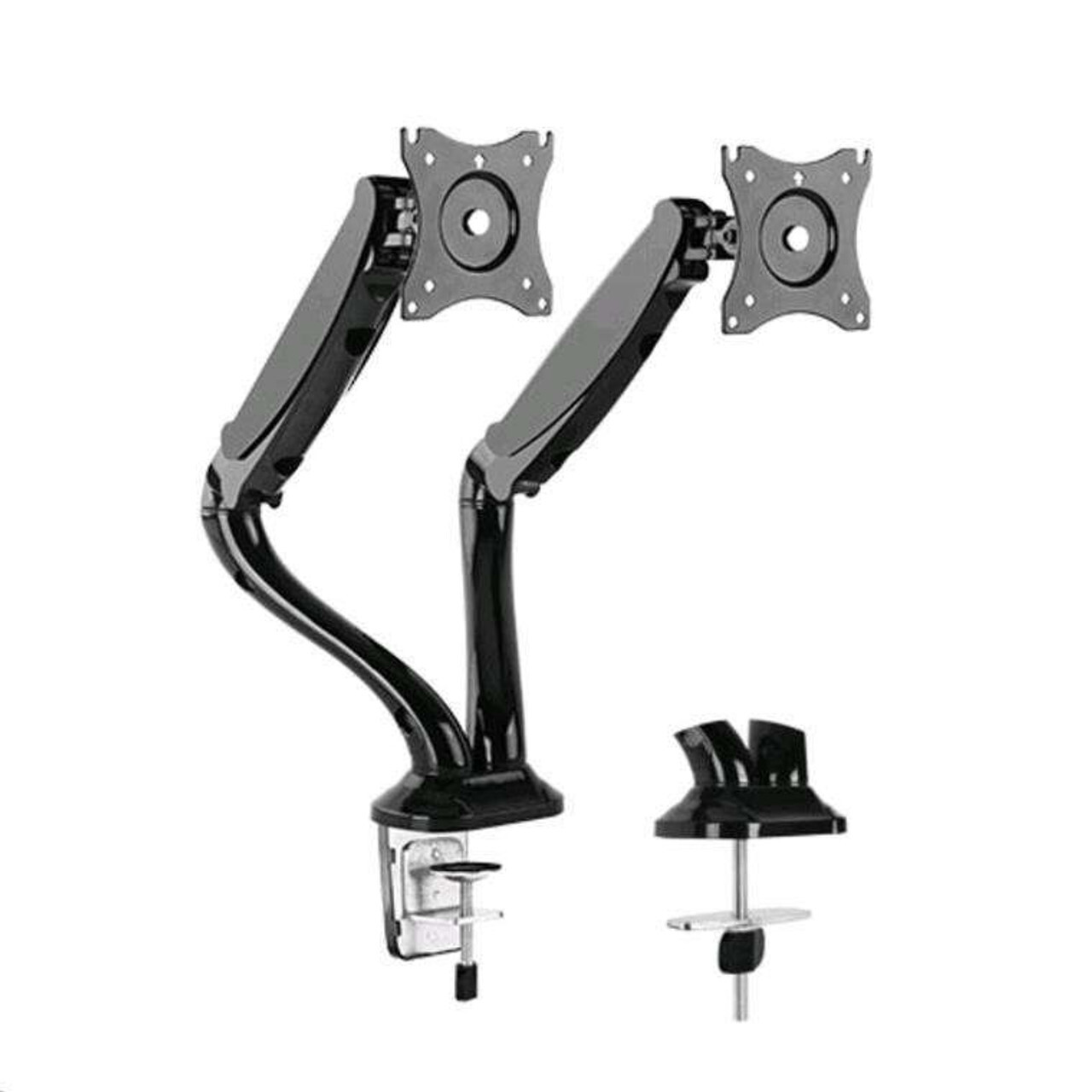 DUAL ARM TV LCD MONITOR DESK MOUNT BRACKET ARTICULATING SWIVEL GAS SPRING