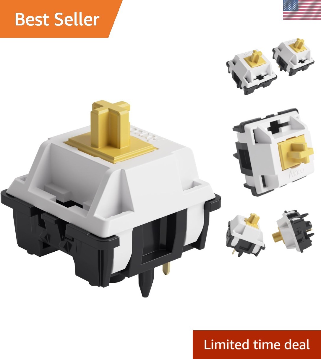 45pcs V3 Penguin 50gf Silent Tactile 5-Pin Switches for Mechanical Keyboards