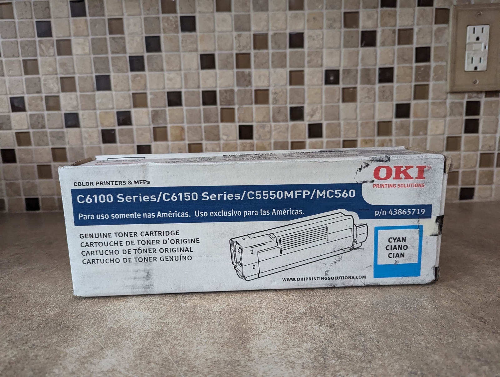 GENUINE OKIDATA 43865719 C6100 C6150 C5550MFP CYAN TONER CARTRIDGE