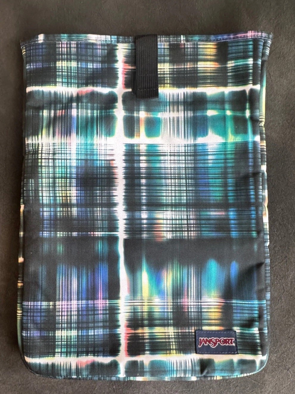 JanSport Laptop Sleeve Multicolor Plaid Padded Protective Case Canvas Cover 13in