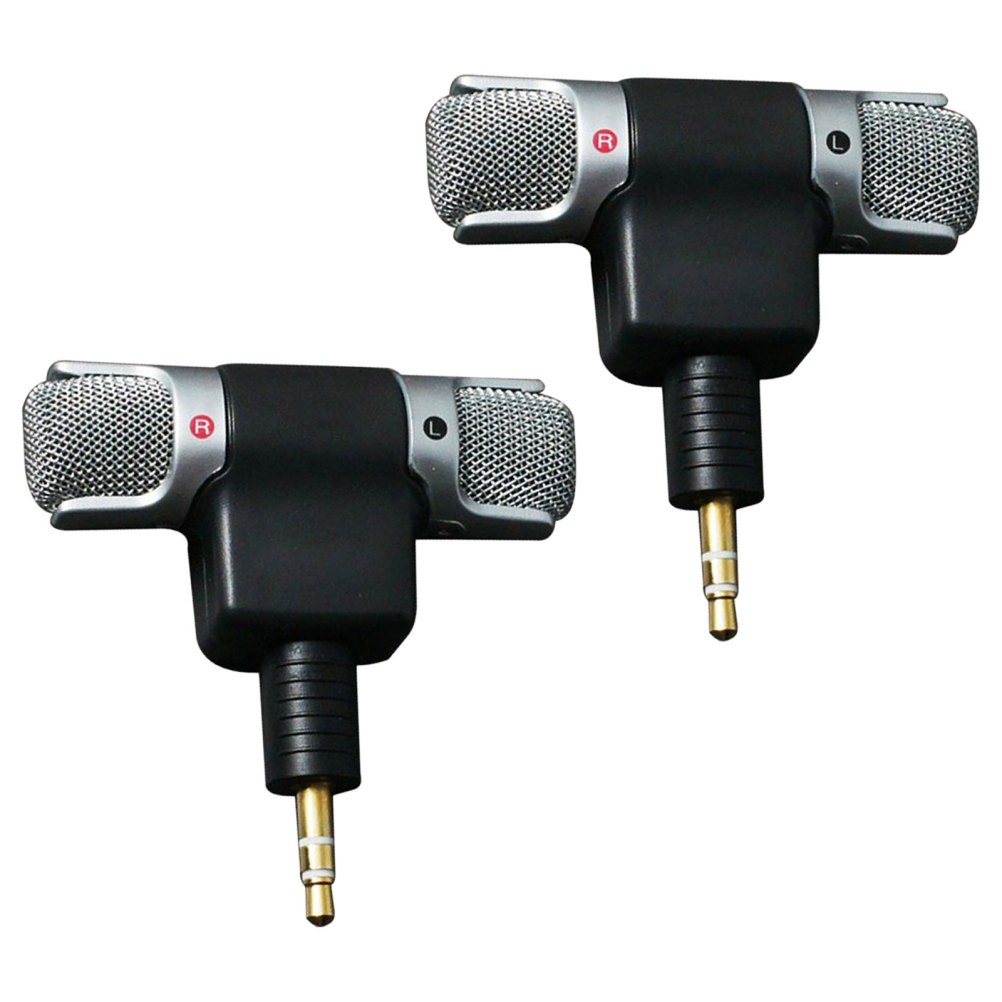 2 Pcs Auxiliary Microphone for Computer Mini Stereo External Laptop