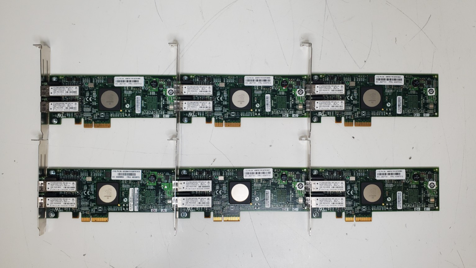 6x IBM Emulex 4GB Dual-Port Fibre Channel Host Bus Adapter (43W7512/42C2072)