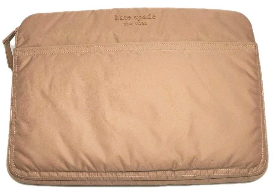 Kate Spade Laptop Sleeve Case Bag Pouch Zip Padded Blush Pink 15"x11" Nylon