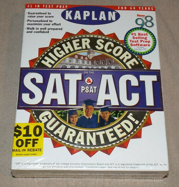 Vintage KAPLAN SAT & PSAT/ACT Software on CD's - NEW in BOX - New for 98 WIN/MAC