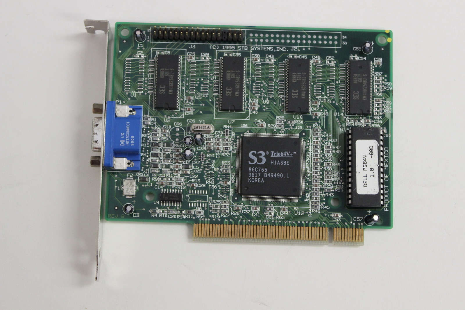 DELL 40652 PCI VIDEO ADAPTER STB 1X0-0356-509 PG64V S3 TRIO64V+ 86C765