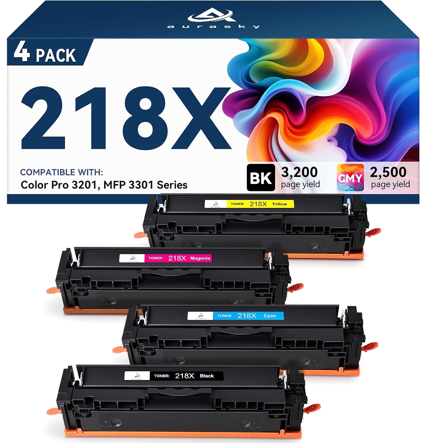 218X/218A Toner Cartridge HP Color LaserJet Pro 3201/3301/3201dw/MFP 3301cdw/fdw