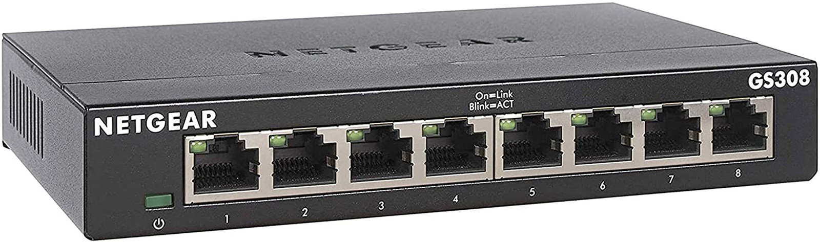 8-Port Gigabit Ethernet Unmanaged Essentials Switch (GS308) - Home Network Hub,