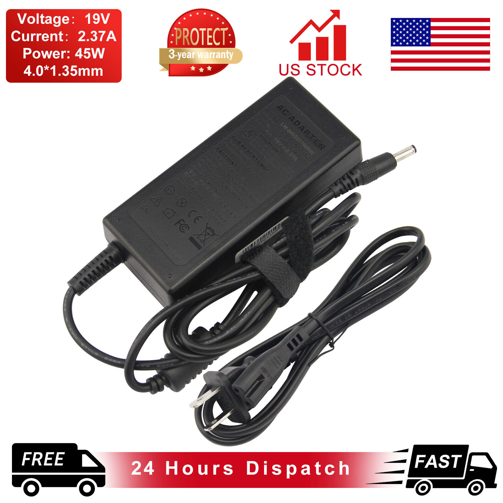 45W AC Adapter Charger for Asus X540S X540SA X540 VivoBook 15 Laptop 4.0*1.35mm 