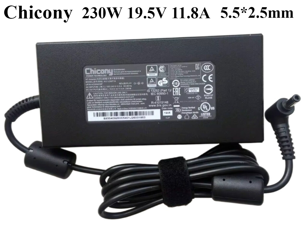 Genuine 230W 5.5mm Power Adapter for Gaming Guru Venus RTX (N957TC)(N957TD)