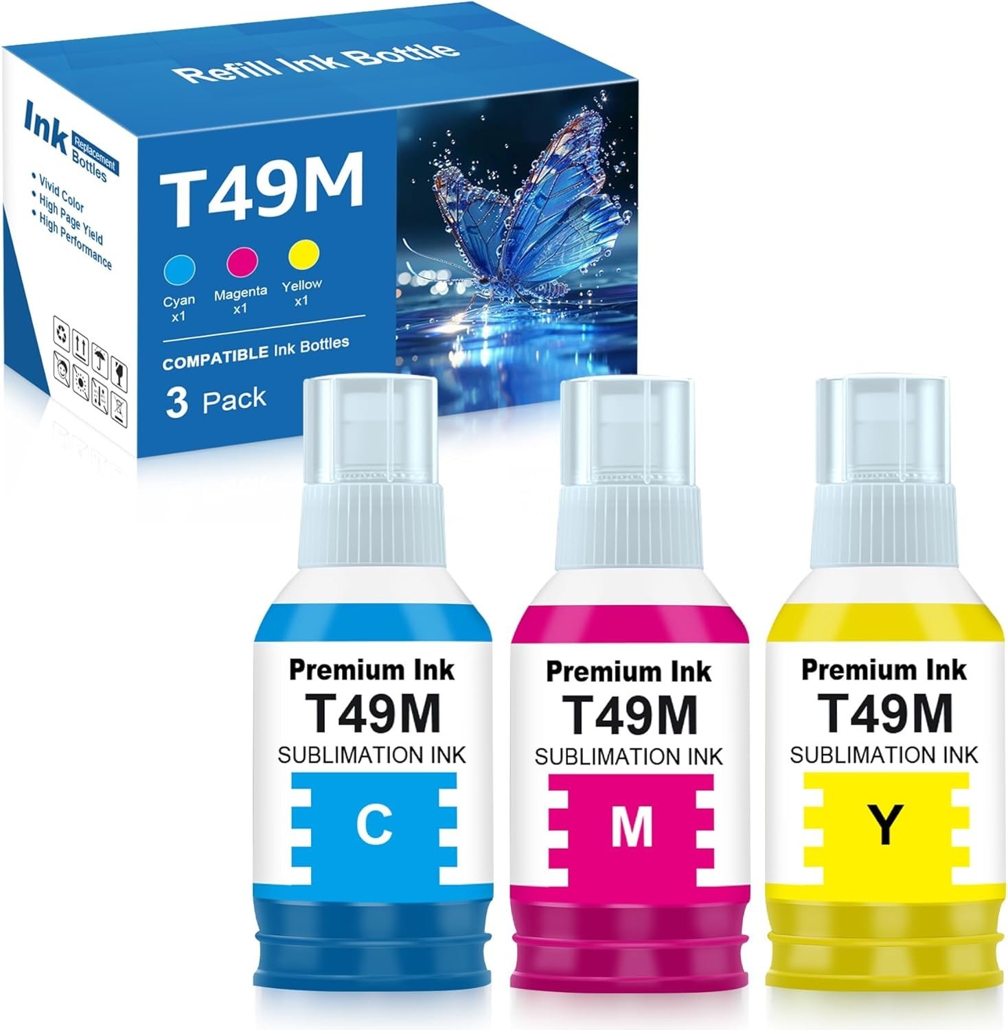 Compatible T49M Sublimation Ink Replacement for T49M Cyan Magenta Yel Autofill