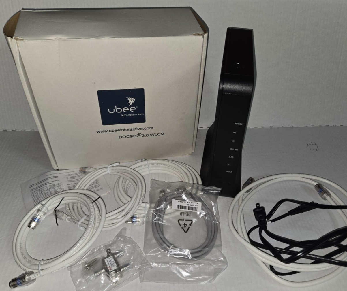 Ubee DOCSIS 3.0 WeMTA DVW32CB Cable Modem Wireless Router Gateway WiFi