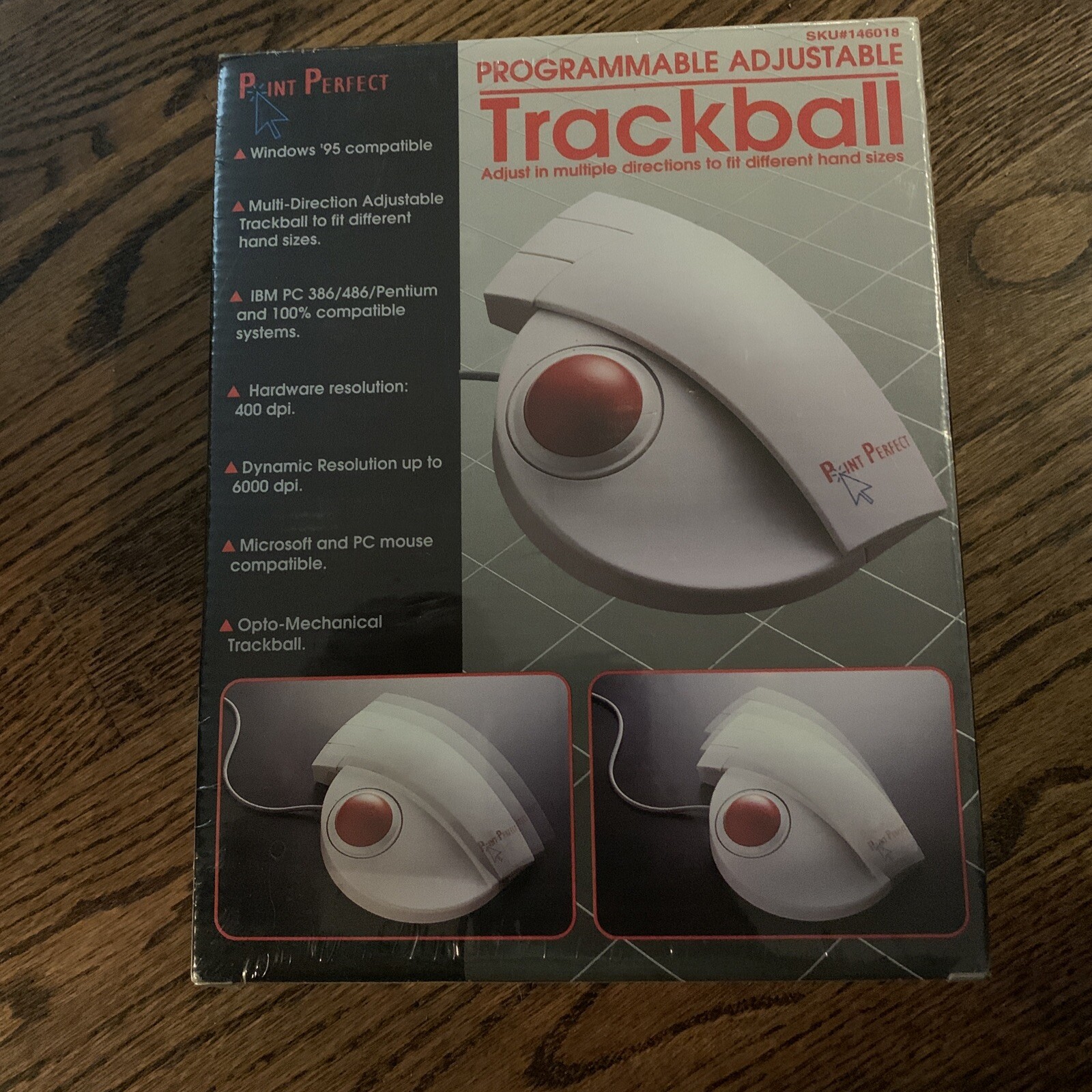 Vintage NIB Point Perfect Programmable Adjustable Trackball Mouse Windows Bundle