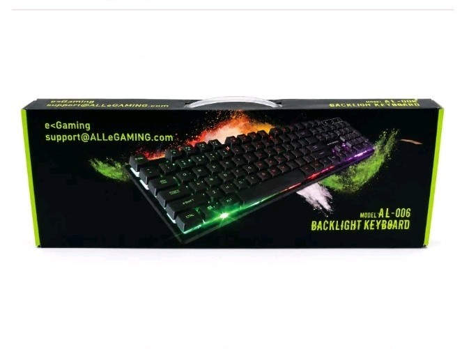 e-gaming AL-006 Rainbow LED Effect Keyboard Backlight 104 Waterproof Keycaps NEW