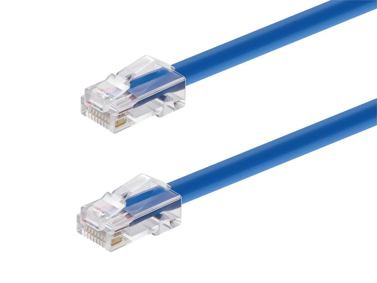 Monoprice Cat6A Patch Cable 100ft Blue 26AWG 10G RJ45 Non-booted Ethernet Cable