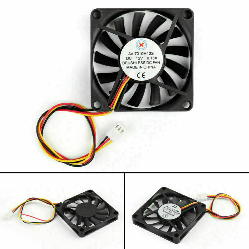 10X DC Brushless Cooling PC Computer Fan 12V 7010s 70x70x10mm 0.15A 3 Pin Wire