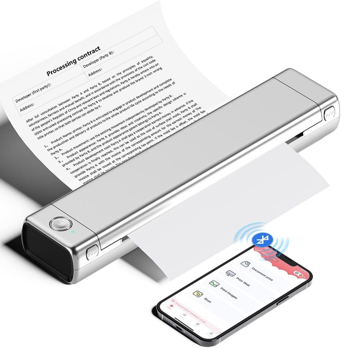 Compact Wireless Thermal Travel Printer for iOS and Android Devices