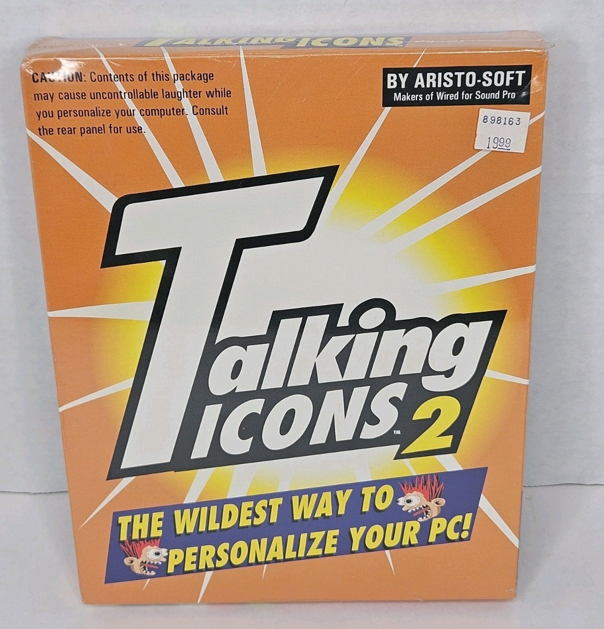 NEW SEALED Aristo-Soft Talking Icons 2 '94 3.5" Floppy Disk Software Windows 3.1