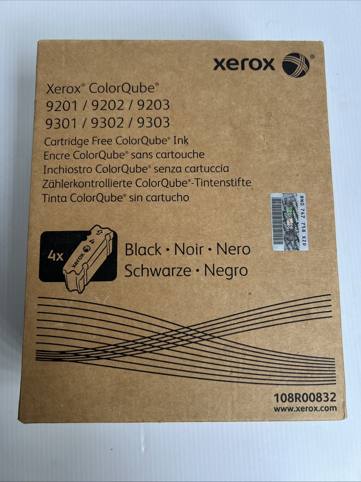Xerox 108R00832 Black Ink Sticks (4 Pack) for ColorQube 9201 9202 9301 9303