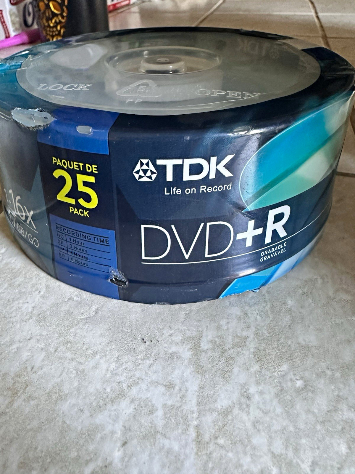 TDK DVD+R 4.7GB 16x Recordable Blank Discs 25-Pack Spindle/Cake Box