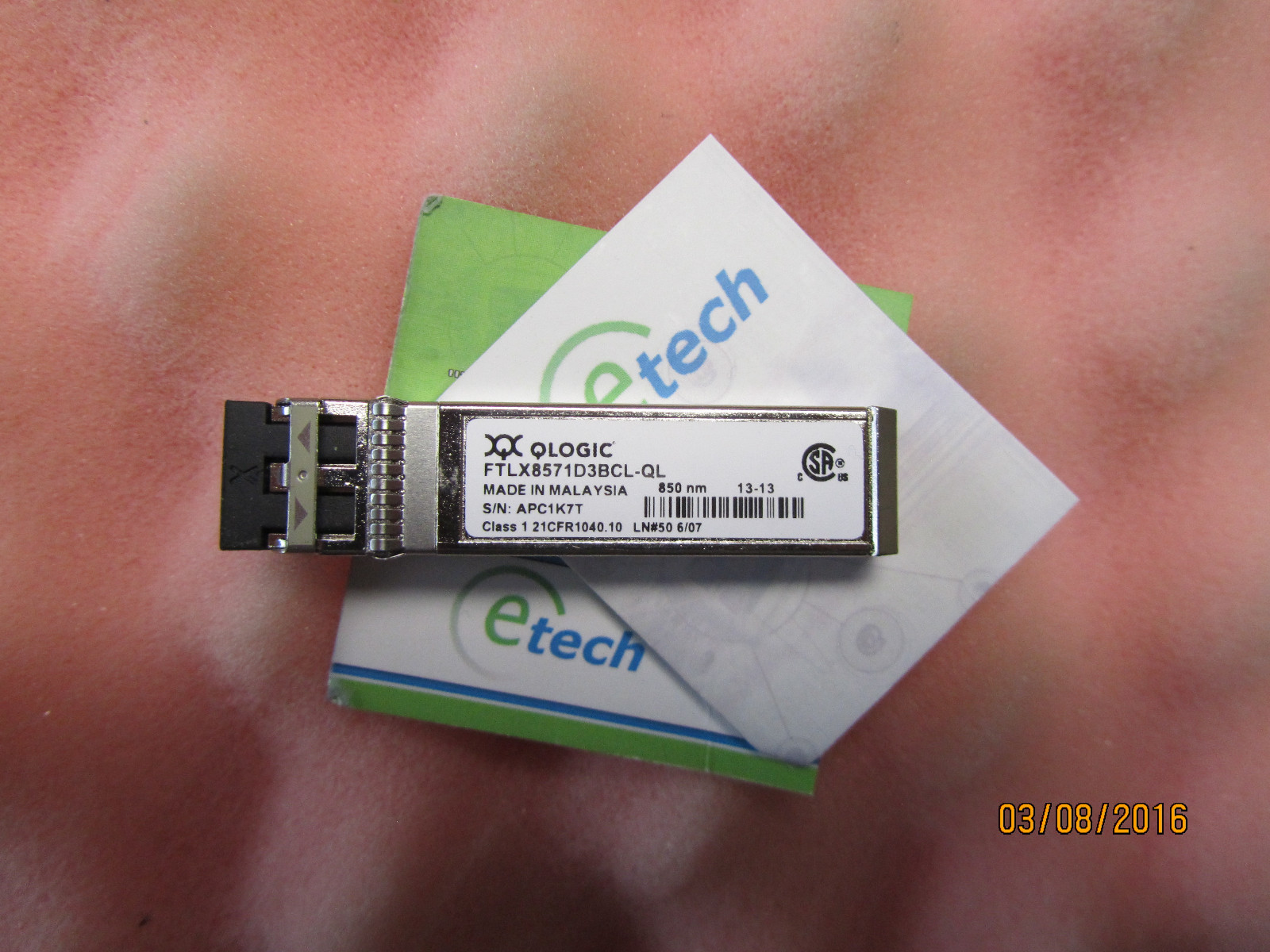 49Y4218- IBM QLogic 10Gb SFP+ SR Optical Transceiver, FRU 42C1816,for 42C1800...