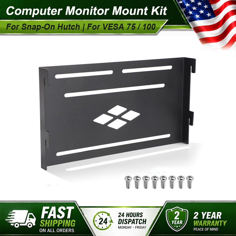 Stainless Steel Monitor Mount for Snap-On Hutch VESA 75/100 Bracket Adjustable