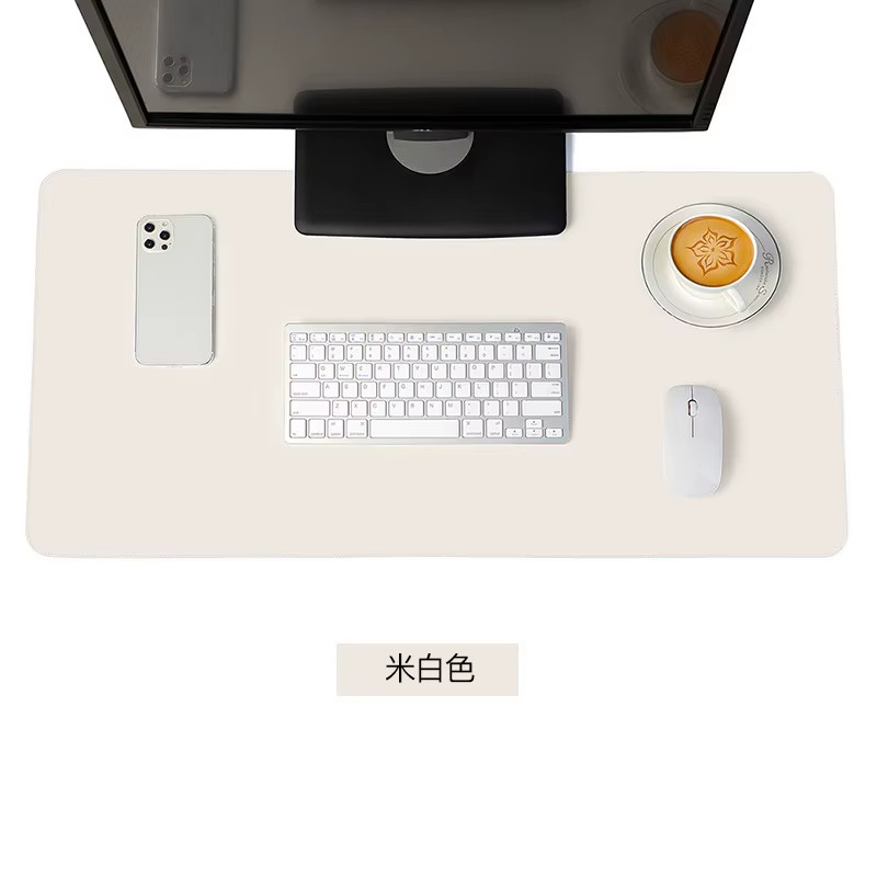 White Mousepad Portable Mouse Pad Large Gaming Waterproof Non-Slip PU Suede Desk