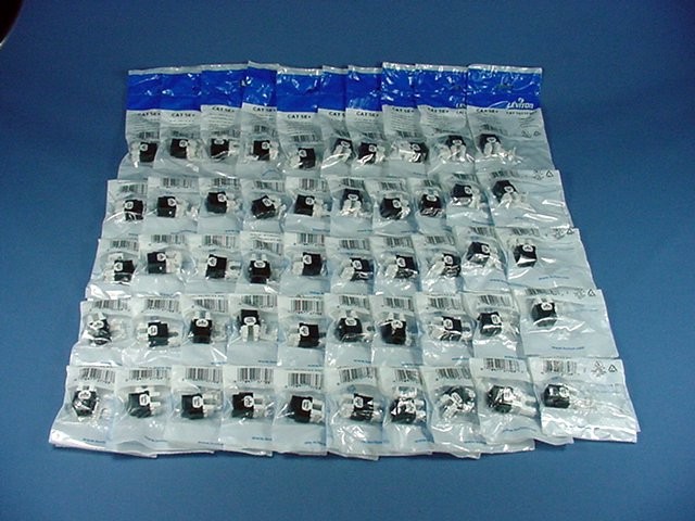 50 Leviton Black Quickport Cat 5e+ Jacks Cat5e RJ45 5G110-RE5