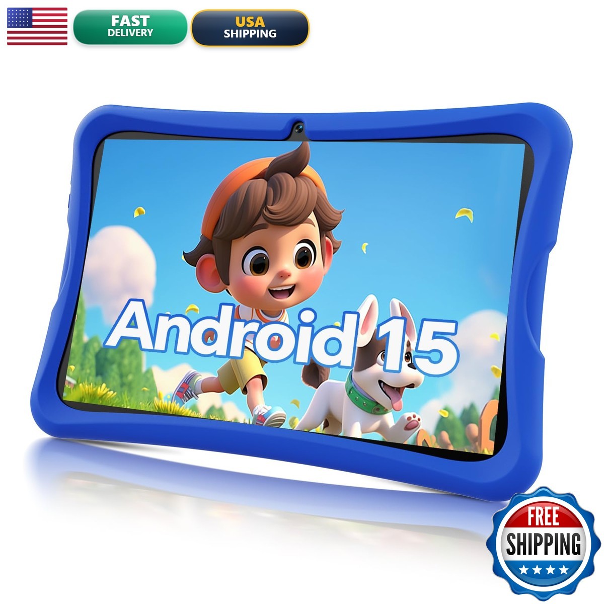 DigiLand 10.1 Inch Kids Tablet, Android 15 Tablet Kids,6G+32GB Up 128GB,6000mAh