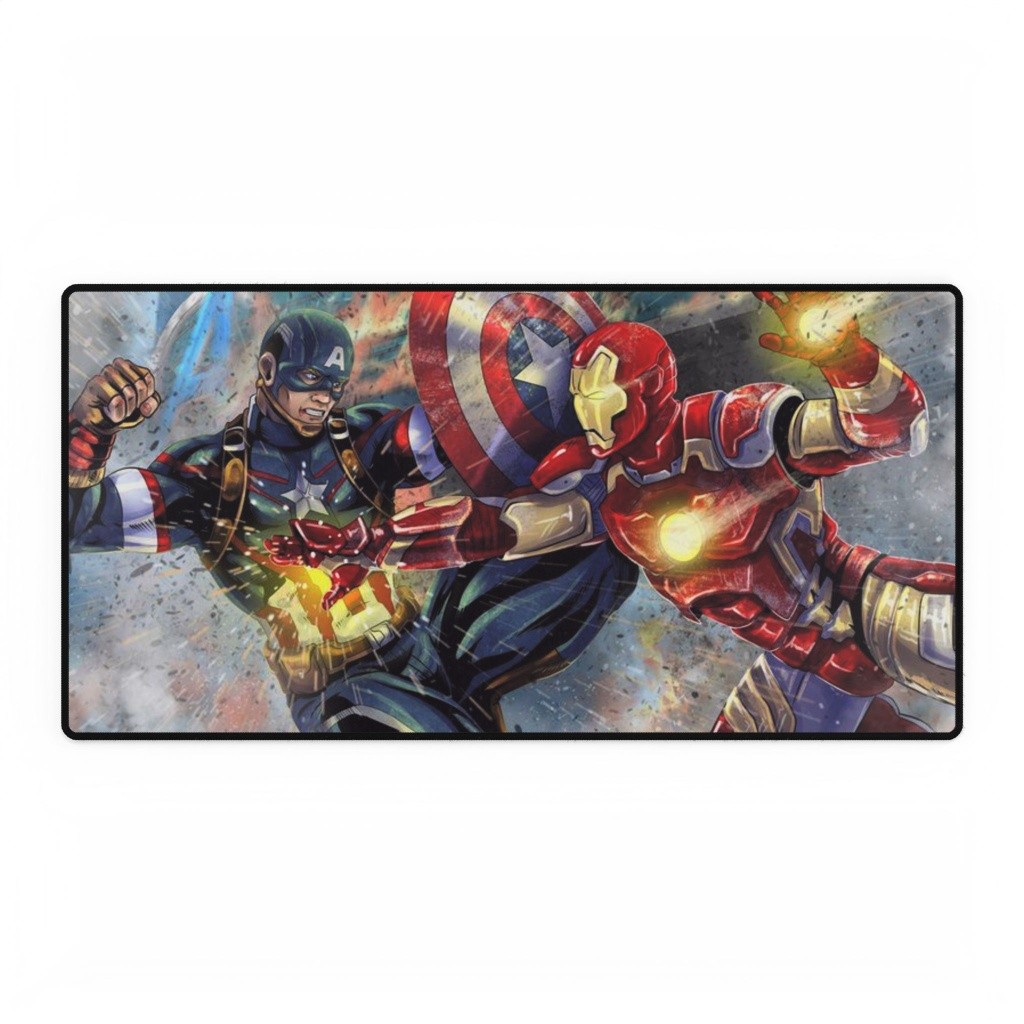 Captain America And Iron Man Dynamic Battle Stance Mouse Pad Desk Mats Marvel