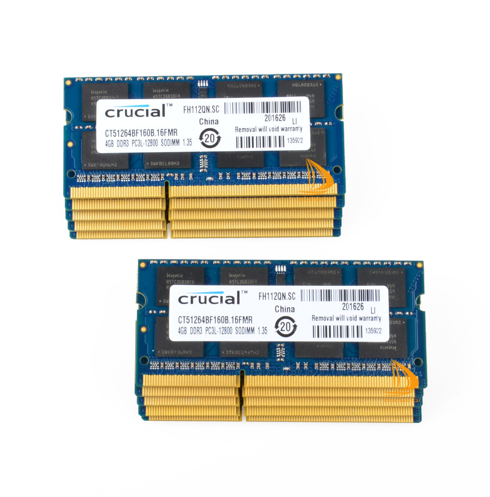 10PCS Crucial DDR3 4GB RAM PC3L-12800S 1600Mhz 204Pin Laptop Memory 40 GB RAM