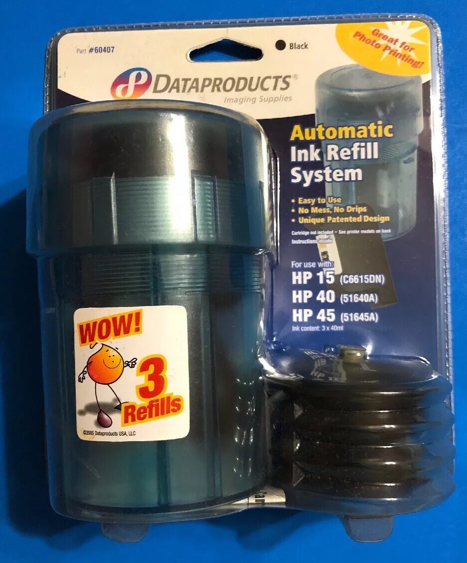 Automatic 3 Refill System for HP 15 40 45 Data Products 60407 DeskJet OfficeJet