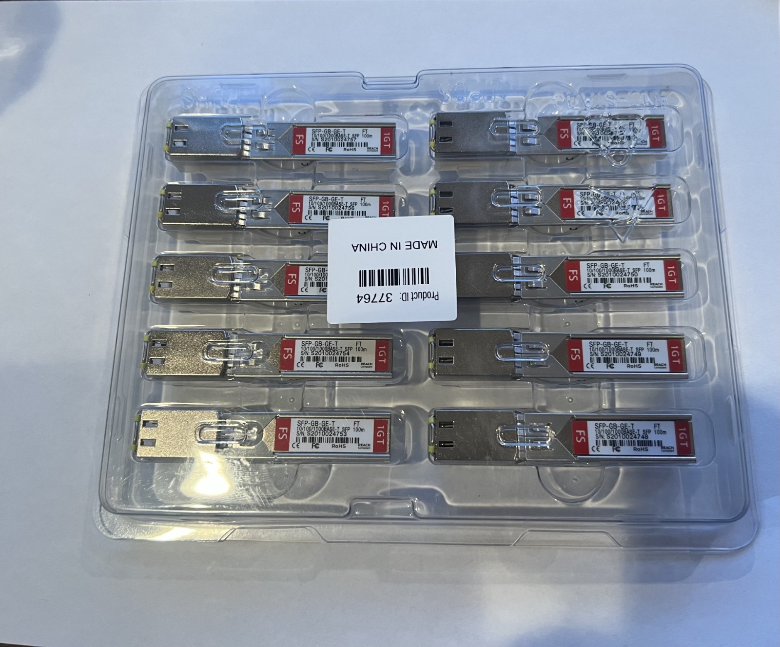 FS SFP-GB-GE-T 1000BASE-T RJ45 SFP  TRANSCEIVER MODULE 100m