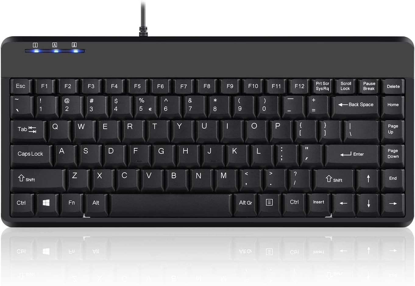 PERIBOARD-409H Wired USB Mini Keyboard with 2 USB Hubs, Black,  English Layout