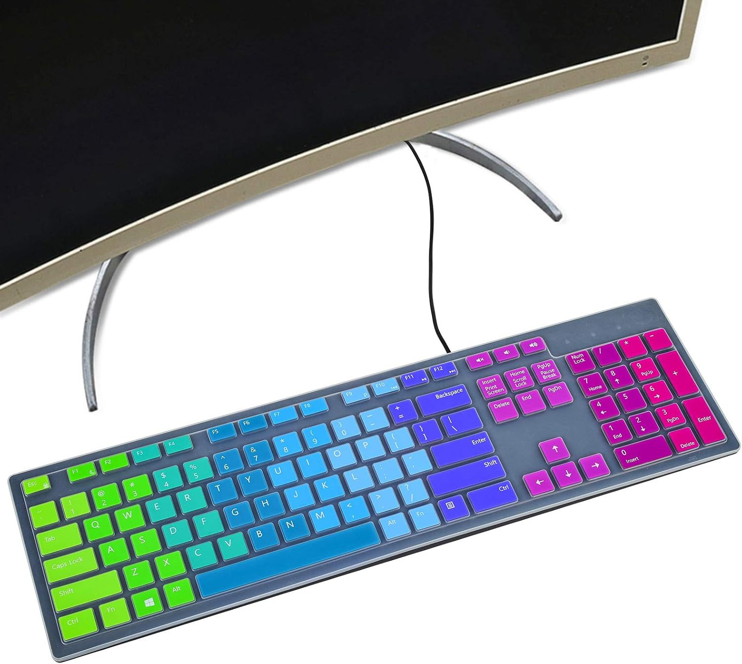 Colorful Keyboard Cover for Dell KM636 Wireless Keyboard & Dell KB216