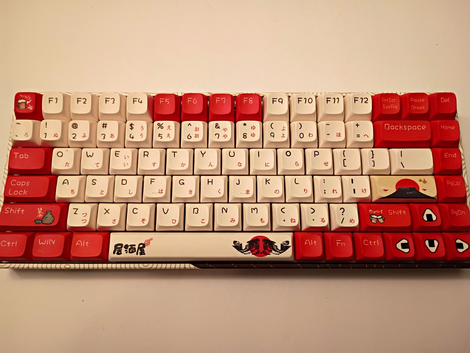 XVX M84 Compact Wired Mechanical Keyboard Red/White English QWERTY Keys