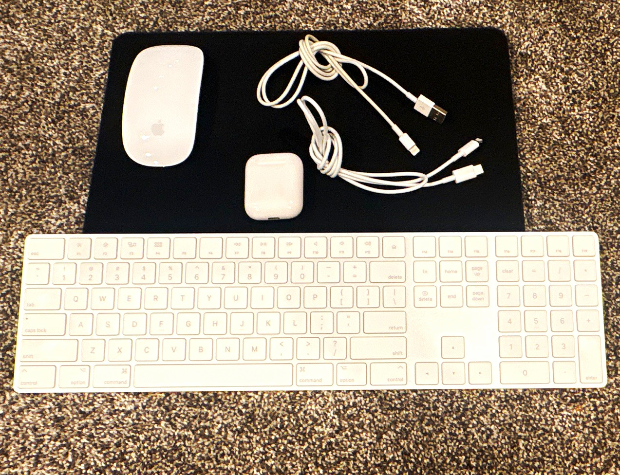 Apple USB-C to Lightning Magic Keyboard, Magic Mouse, and Gen 1 AirPods Combo