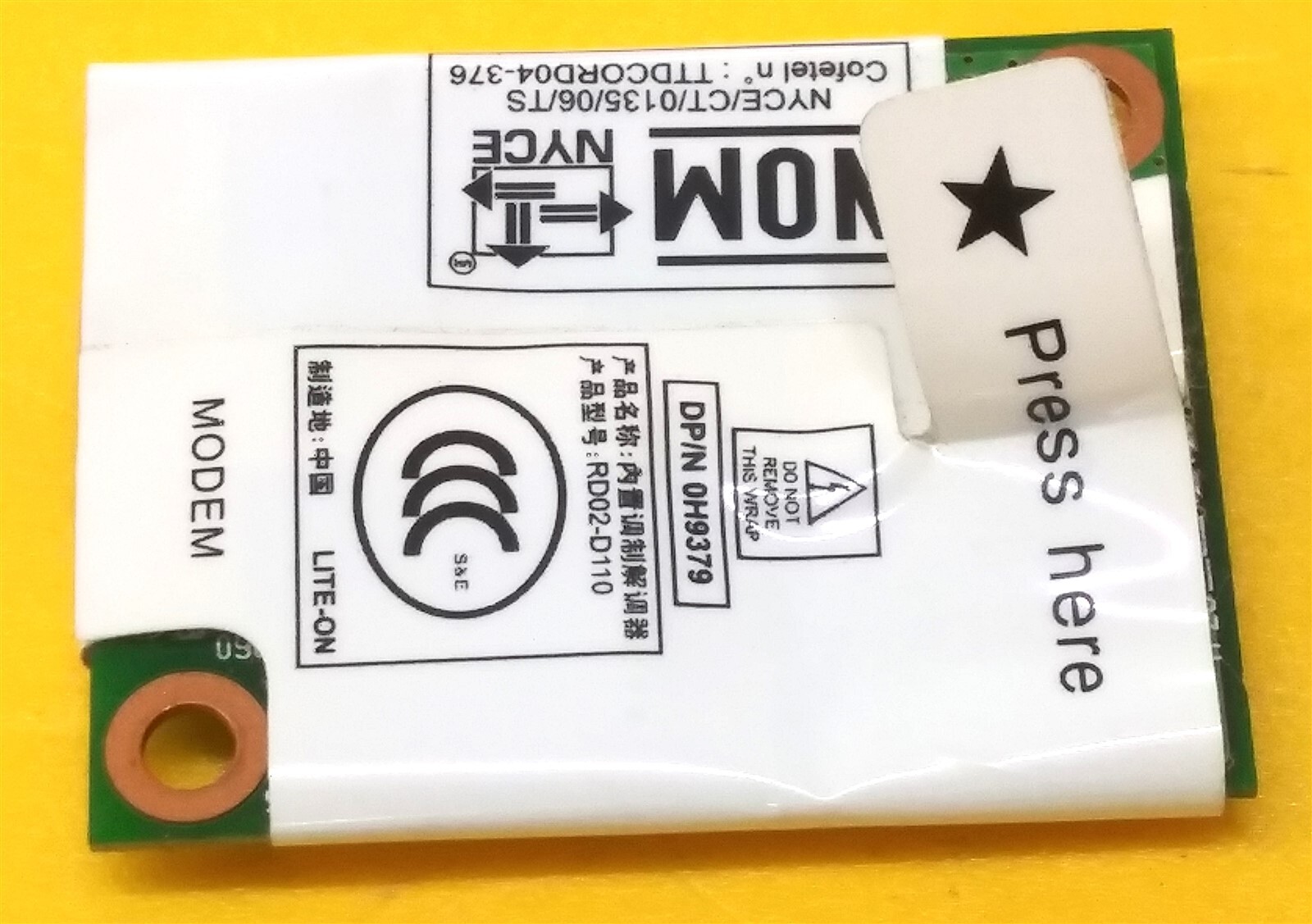 ⭐️⭐️⭐️⭐️⭐️ Laptop Modem Module Card Adapter Dell 0H9379