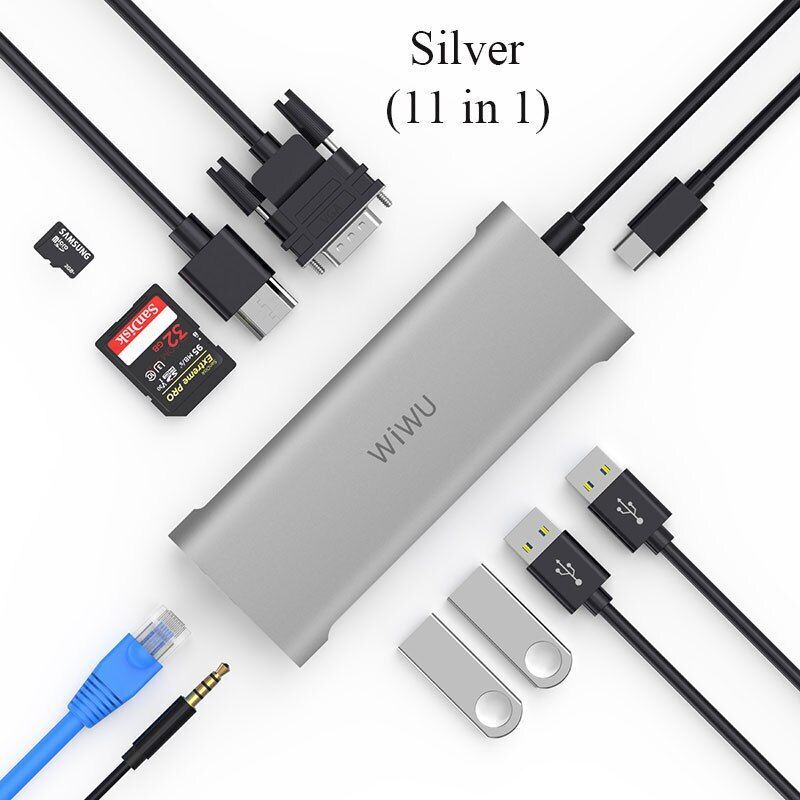 11 In 1 Multi Usb 3.0 Hub For Macbook Pro Usb Adapter Dock Charging Type-c Hub