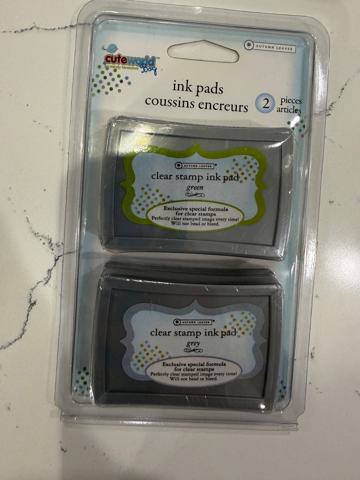 Autumn Leaves Cute World Color Inks-Boy 2 Pack Green & Grey Scrapbook Stamping
