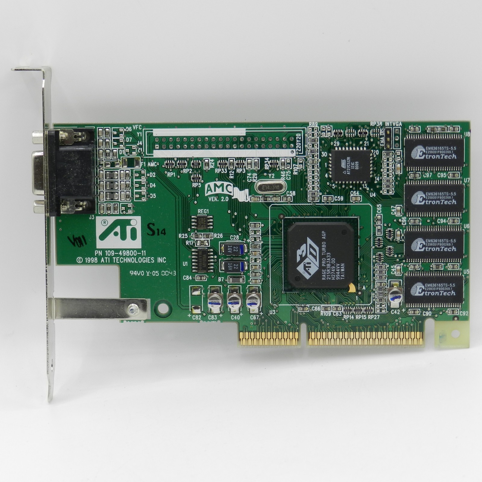 ATI Rage Pro Turbo 2X AGP x2 4MB 0125-21000 Video Graphics Card - TESTED