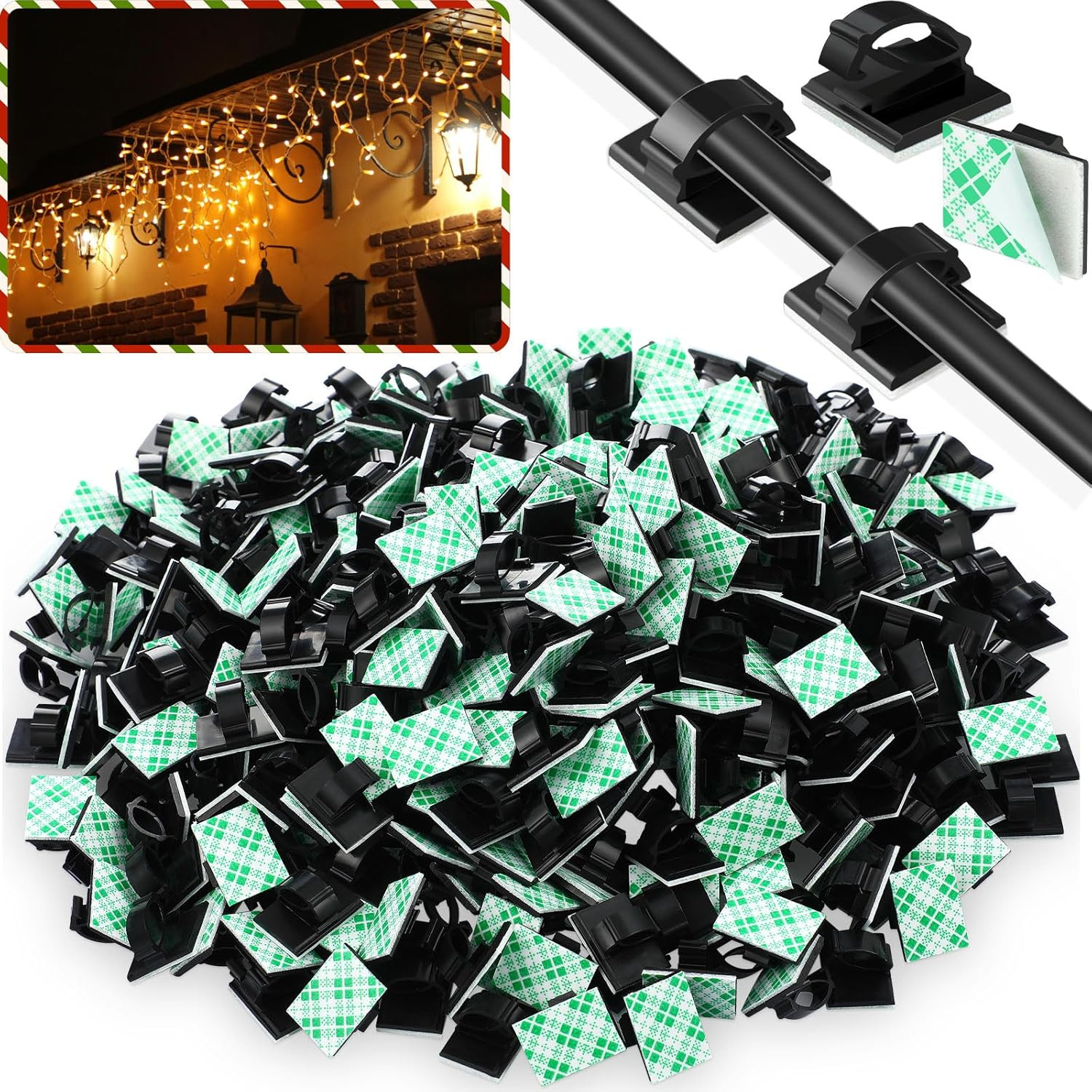 100 Pieces Adhesive Cable Wire Clips Strong Cord Clips Wire Holders Cable Cord M